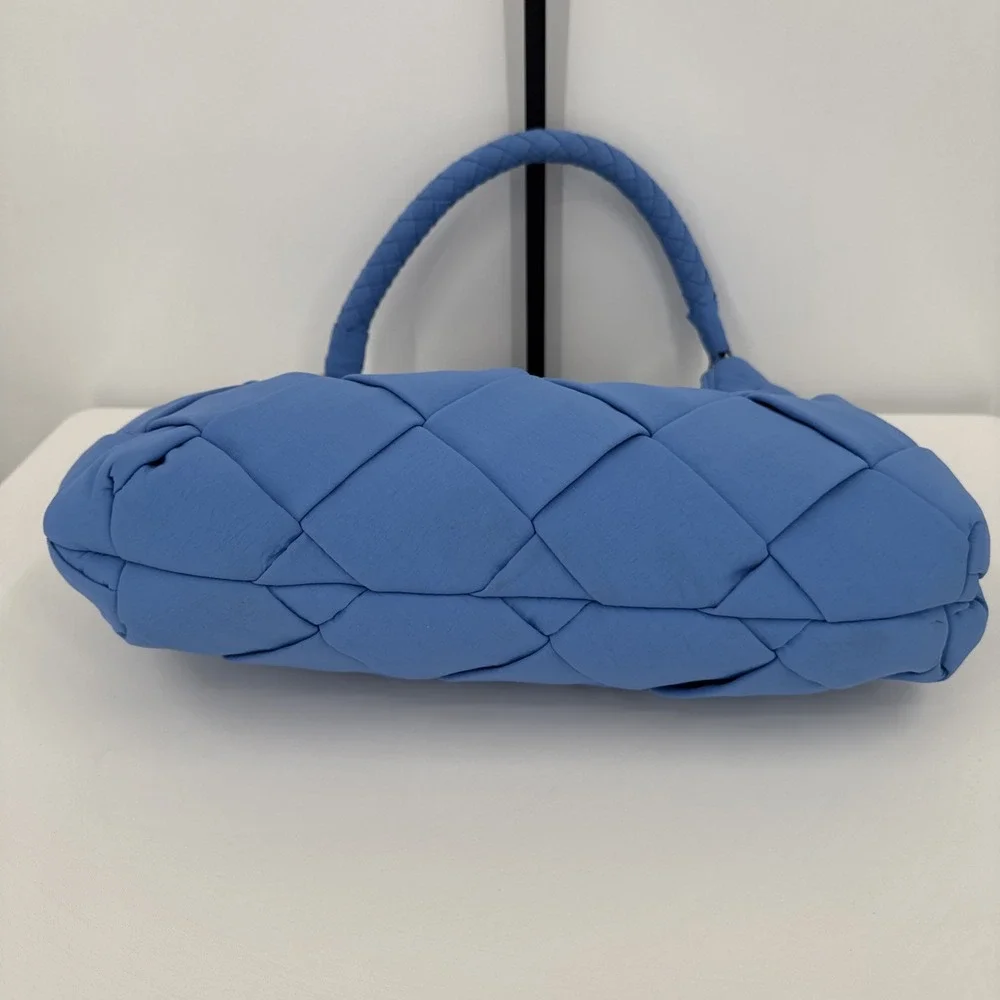 Jason Wu Women Nylon Woven Hobo Shoulder Bag Vista‎ Blue Summer Half Moon